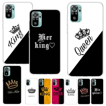 Ljubitelji Kralj Kraljica Tiskanja Mehko Primeru za Xiaomi Redmi 12 12C 10 10A 10C 9 9A 9C 9T 10X Telefon Lupini 8 8A 7 7A 6 Pro 6A S2 K20 Pokrov