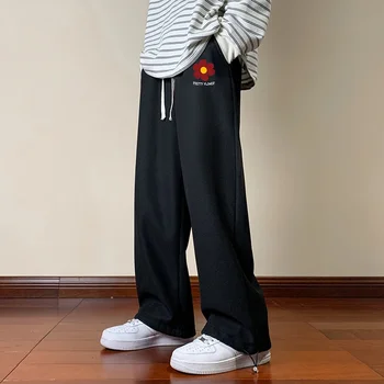 Moda za moške Sweatpants Vaflji Udobno Človek Črne Hlače Cvjetnim Tiskanja Jeseni 5XL Casual Wear Športnih Hlač Joggers Trendy