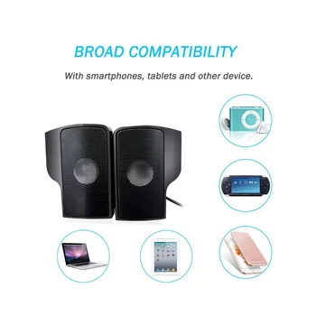Mini Prenosni USB Stereo Zvočniki Linije Krmilnik Soundbar za Prenosni Mp3, Telefon, Predvajalnik Glasbe, RAČUNALNIK s Posnetka