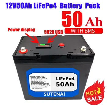 12V 50Ah Litij-Železo Fosfat LiFePO4 Baterije, Vgrajene v BMS LiFePO4 Baterije, Sončne Energije, Sistemski RV Hiša Panulo Motornih