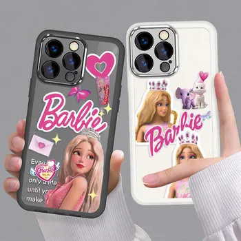 Jasno Mat Lep B-Barbies Lutke Primeru Telefon Za iPhone 15 14 13 12 11 Pro Max XR X XS 7 8 6 Pija SE 2020 Mehki Silikonski Pokrov