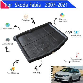 Prtljažniku avtomobila Preproge za Skoda Fabia 2007~2021 Enostavno Čiščenje 3D EVA Materiala Avto Zadaj Tovorni Pladenj Trunk Anti-slip Preproge Auto Dodatki