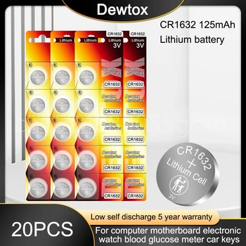20PCS 125mAh CR1632 1632 DL1632 BR1632 3V Lithium Baterije Celice Gumb Kovanec Baterija za Gledanje Daljinski Nadzor Lestvica