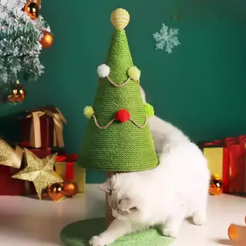 Božično Drevo Mačka Praskanje Post Božično Drevo Design Mačka Scratcher Trajne Pliš Žogo Igrača Nič Tipke za Mačke za Dom