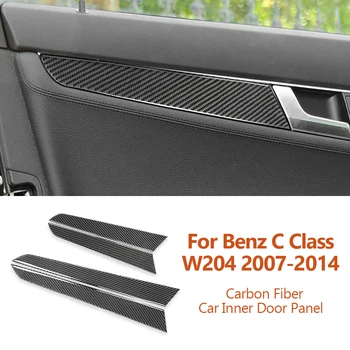 Za Mercedes Benz C Razred W204 2007-2014 Ogljikovih Vlaken Avto Notranja Vrata Plošče, Dekorativne Nalepke Avto Delov Notranje Opreme