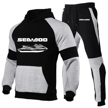Sea Doo Seadoo Moto Moške Nov Modni Bombaž Dolg Rokav Preplete Hoodies Športna Trenirka Puloverju Hlač Dve Tek bo Ustrezala
