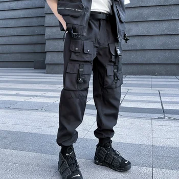 2023 Pomlad Funkcionalne Dežnik Vojaško Obleko Hlače Moške Mode Svoboden Dokolenke Priložnostne Ins Hlače