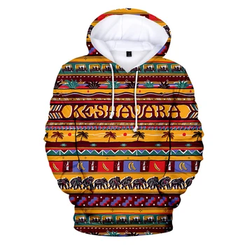 Original Retro Plemenski Moški pulover s kapuco 3D Tiskanja Hooded Majica Moški Priložnostne Dolg Rokav Vrhovi Pozimi Dnevnih Mens Oblačila Puloverju
