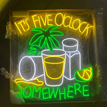To je Pet ur Nekje Tequila Neon Znak Restavracija Sobi Doma Dekor Steno Neonske Znaki Bar Klub Objave Trgovina Dekoracijo Led Luči