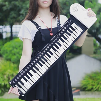 Prenosni 49 Tipke za Roll-Up za Klavir Zložljiva Elektronske Orgle 16 Timbres vgrajeni Zvočnik Tipkovnica Instrument Za Začetnike/Otroci