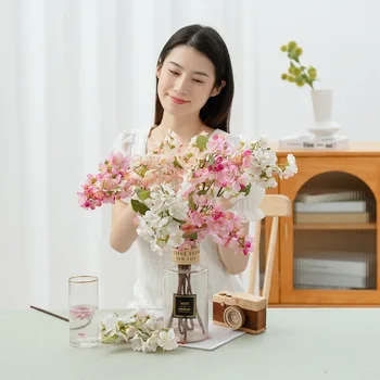 53 cm Umetne Rože Plum Blossom japonskem Obratu Umetnih Cvet Poročno Dekoracijo Doma Poročni Šopek Strani