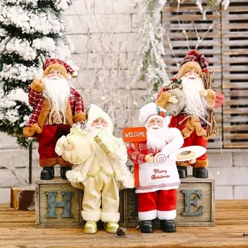 30 cm Velike Santa Claus Vesel Božič Okraski za Dom Srečno Novo Leto 2024 Santa Claus Lutka, Okna Okraski Doma Darilo