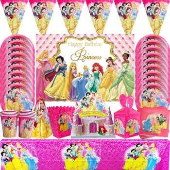 Disney Šest Princesa Dekleta Rojstni Dan Dekoracijo Božič Družina Novo Leto Stranka Papir Pokal Ploščo Napkin Baby Tuš Dobave