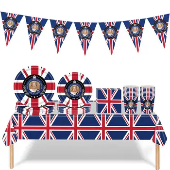 Unije Namizna Nastavite 118Pcs Kraljica Elizabeta Unije Jack Stranka Namizna Unije Jack Tema Stranka Dekoracijo Britansko Zastavo Stranka