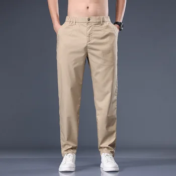 plus velikost Pomlad hlač ravne tanke hlače oddelek mladih moških stretch hlače črne 44 46 40 moške hlače 130kg