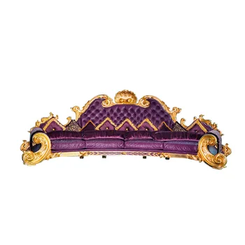 Evropski stil vse masivnega lesa izrezljane kavč francoski palace, vile luksuzni dnevna soba zlata folija rdeče žametne tkanine kavč po meri