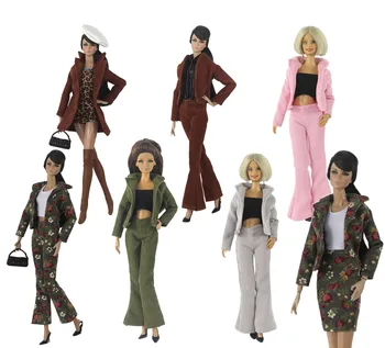 Oblačila sklop / velvet suknjič + hlače + top + čevlji / Western-slog obleke obleko obleko for1/6 Xinyi FR ST blythe Barbie Lutka