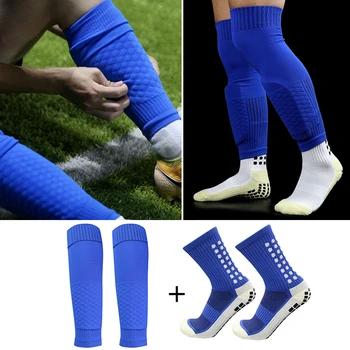 1set moški nogomet usposabljanja opreme zgosti in kolena, noge kritje nogomet nogavice na prostem zaščitna oprema calcetines hombre
