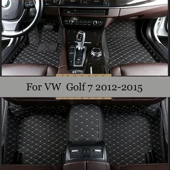 Po meri Izdelano Usnje Auto Avto predpražnike Za VW Volkswagen Golf 7 MK4 2012 2013 2014 2015 Preproge Preproge, Blazine Stopala Dodatki
