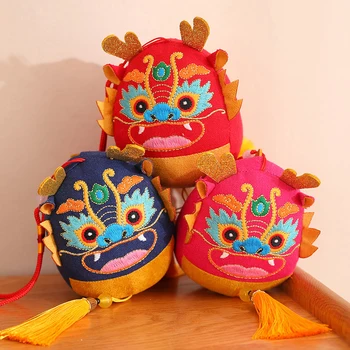 Leta 2024 Risanka Kitajski Zmaj Plišastih Lutka Igrača Nebesno Polnjene Maskota Živali Lutka Obesek Festival Okraski za novoletno Darilo