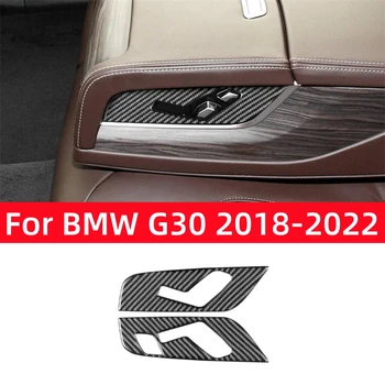 Za BMW Serije 5 G30 2018-2022 Dodatki iz Ogljikovih Vlaken Notranjost Avtomobila zadnjem Sedežu Gumbi za Nadzor Dekorativni Okvir Trim Pokrov