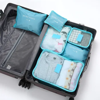 Vrečko za shranjevanje Garderobe Kocka Primeru, da Organizator Potovanja Torba, Kovček Pakiranje Čevlji Potovanja Za Oblačila Vrečko Vrečka Organizator 6PCS/Set