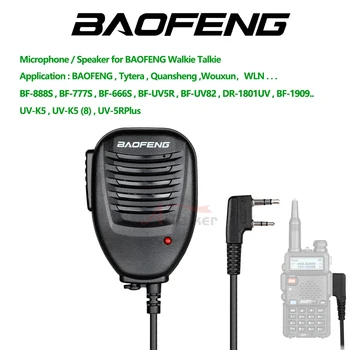 UV-K5 Baofeng Quansheng Walkie Talkie Zvočnik Mikrofon Za Baofeng UV-5R BF-888S UV-82 UV 13 Pro UV-16 Pro Dva Načina Radio