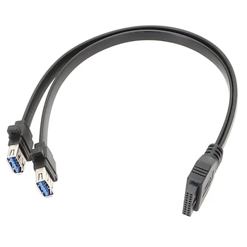USB 19Pin 2 USB3.0 Y Razdelilno Kabelsko Visoko Hitrost za Ohišje Pannel Kabel Visoko Stabilnost in Zanesljivost