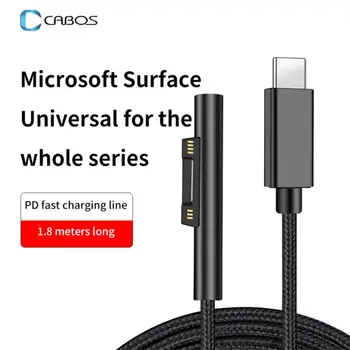 180 CM Adapter za Polnilnik USB Tip C PD Hitro Kabel za Polnjenje, Napajanje Za Microsoft Surface 7/6/5/4/3 Knjige/Knjiga 2