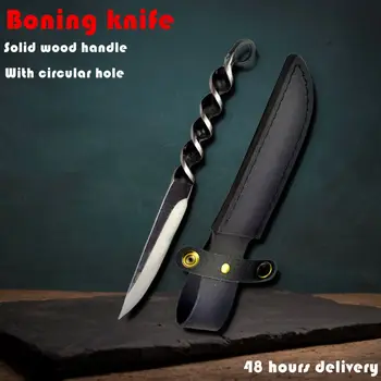 Ročno kovani Spiralne Ročaj Integrirano Rezilo Carving Nož Visoko Trdoto Ostro Rezilo Divjini Preživetje Self-defense Nož