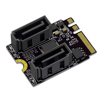 Riser Card M. 2 (A+E Ključ) Za 2-Vrata SATA3.0 Širitev Sim Tipka za A+E Wifi M. 2 Za Trdi Disk SATA Adapter Card