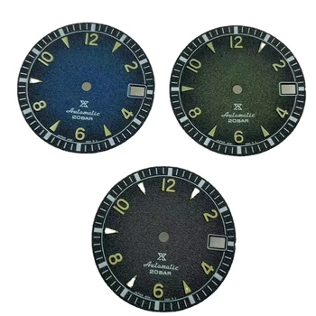 28.5 mm Spremenjen Letnik Digitalni Zelena Svetleča NH35 Izbiranje Watch Dodatki po Meri Gledati S Številčnico