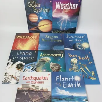 10 Knjig/Set platnice Usborne Začetnike Znanost Otroke Zanimivo, Znanost Knjiga Otroci, Učenci angleščini Branje slikanice