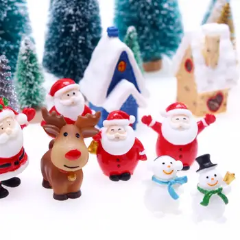 Mini Božično Drevo Snežaka Set za 1/12 Lutke Počitnice Mikro Krajine Ornament Set za Otroke, Otroci, Dekleta, Darila