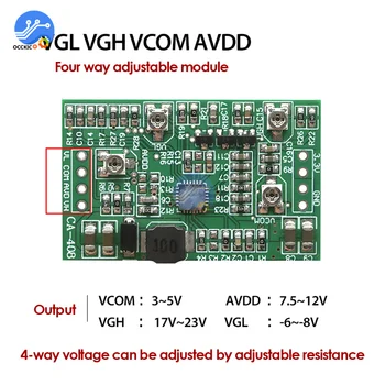 CA-408 3.3 V, CA-508 12V 4CH Nastavljiv Povečanje Odbor Modul LCD TCON Odbor VGL VGH VCOM AVDD Korak DO Modul