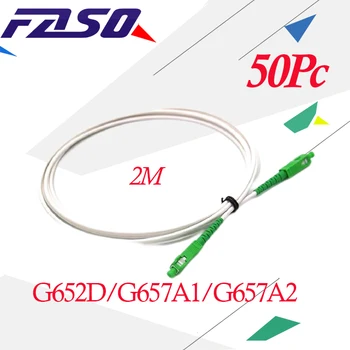 FASO 50Pcs 2Meter SX Jedro SC/APC-SC/APC svjetlovodni Pot Kabel G652D/G657A1/G657A2 Simplex 3.0 mm za Belo, LSZH Suknjič Vlaken Skakalec