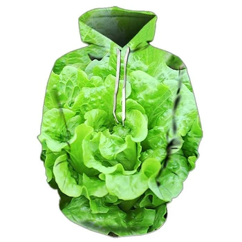 Jeseni, Pozimi hoodies Ekološke Zelene Zelenjave Pulover 3D Tiskanih Lep y2k Oblačila pulover s kapuco Za Moške, Ženske, Otroke, otroška Oblačila