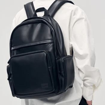 Modni trend nahrbtnik moška usnjena torba, velika zmogljivost študent šolsko torbo prosti čas računalnik potovalni nahrbtnik