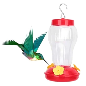 Zunanji Plastični Cvet Podajalnik Ptic z Železno Kljuko Plastika Ptica Vodo Pijem Steklenico Visi Hummingbird Napajalni Vrt
