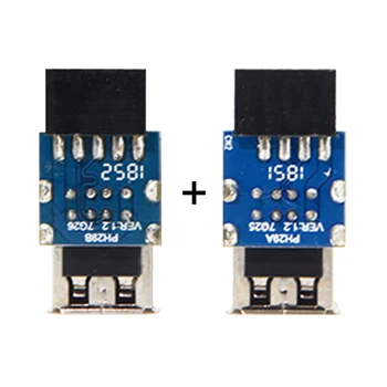 CY 2pcs 9Pin/10Pin Motherboard Ženski Glavi USB 2.0 Tip A Ženski / USB 2.0 Tip B Ženski Adapter Pretvornik Vertikalni Tip