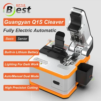 Brezplačna Dostava Guangyan Q1S Popolnoma Avtomatski Električni svjetlovodni Cleaver Polnilni Kabel Rezalnik FTTH Optični Cleaver