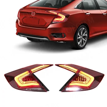 Full LED Opozorilno Luč za Honda Civic 2016 2017 2018 2019 Vključite Signal Zavore Vožnje Svetilke Auto Rep luči, dodatna Oprema