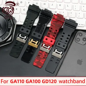 Silikonski watchband za G-Shock serije gledam trak ss-110gb gd120ga šport silikonski trak ga110 ga100 gd120 smolo watch pasu 16 mm