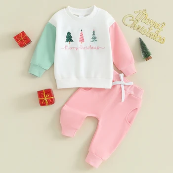 Baby Dekleta Božič Obleke Božično Drevo, Jopice, Hlače 2Pcs Sodijo Oblačila, ki