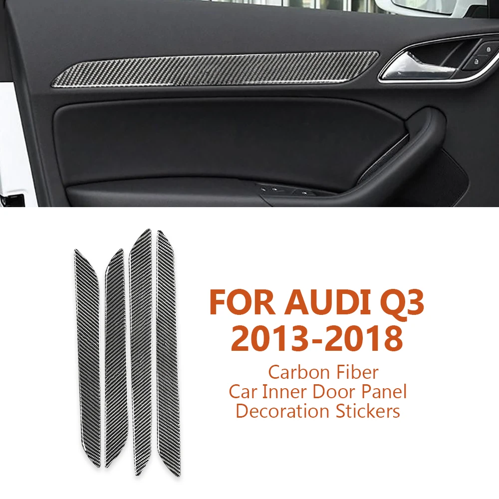Za Audi Q3 Obdobje 2013-2018 Anti-Scratch Ročno Izdelan Iz Ogljikovih Vlaken Avto Notranja Vrata Plošča Dekoracijo Nalepke Auto Dodatki Notranjost